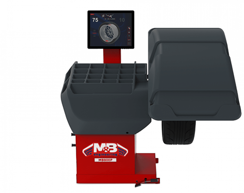 Балансировочный станок MB800P с сонаром, тачскрином, автоматическим вводом 3 параметров и пневмозажимом